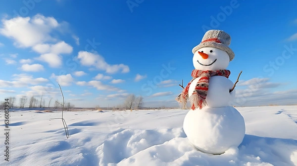 Obraz 青空と雪だるま