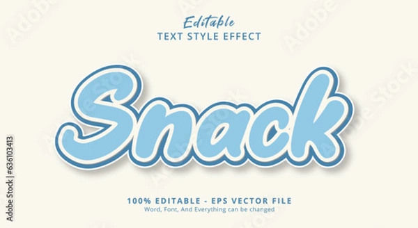Obraz Blue Snack Text Style Effect Editable Text Effect