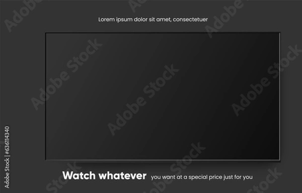 Fototapeta vector illustration tv. vector illustration tv ad with cool tv mockup view. vector illustration eps10 home straming device 