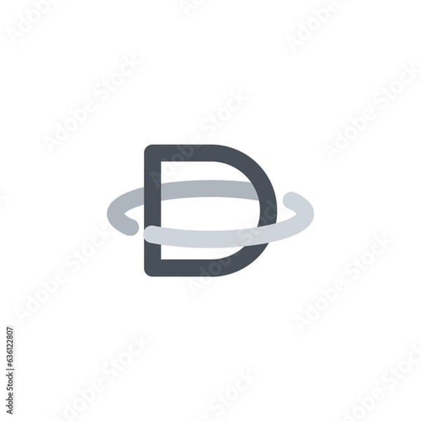 Obraz Monogram design vector logo. Monogram initial letter mark D logo design. Monogram design vector logo. Monogram initial letter mark D logo design simple D monogram