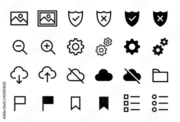 Obraz パソコンに使われるマークのベクターアイコンセット