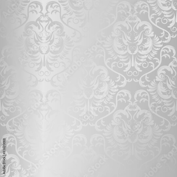 Fototapeta vector seamless backdrop. damask pattern. flower wallpaper