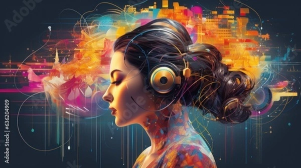 Obraz AI Brainwaves: AI-generated brainwave patterns, highlighting the synergy between artificial intelligence and mental health diagnostics | generative ai