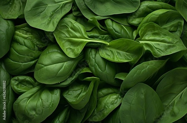 Fototapeta Spinach background full image. Top view