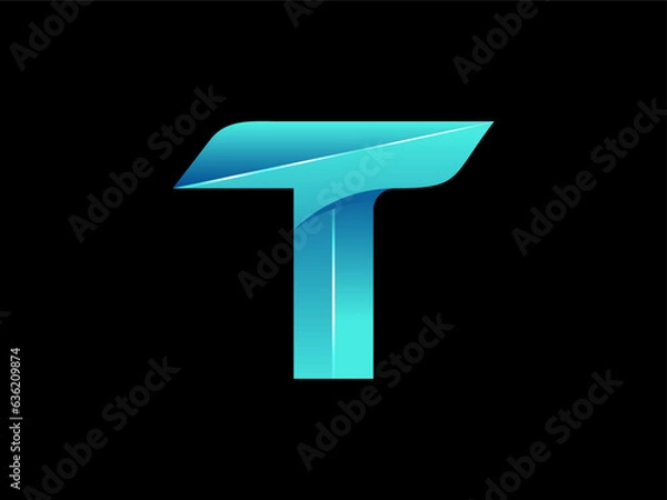 Obraz letter t logo gradient
