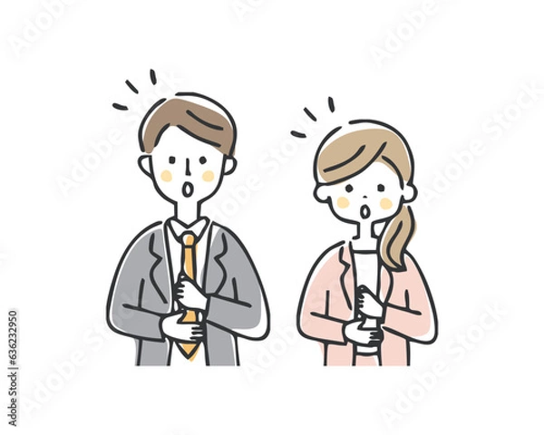 Fototapeta 納得するビジネスパーソンのイラスト