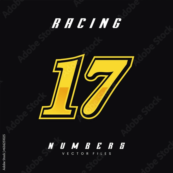 Fototapeta Racing Number 17 Vector Design Template