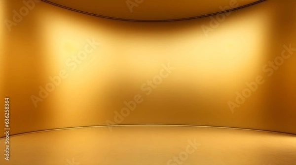 Obraz Gold Wall with beautiful Lighting. Elegant minimalist background for product presentation.