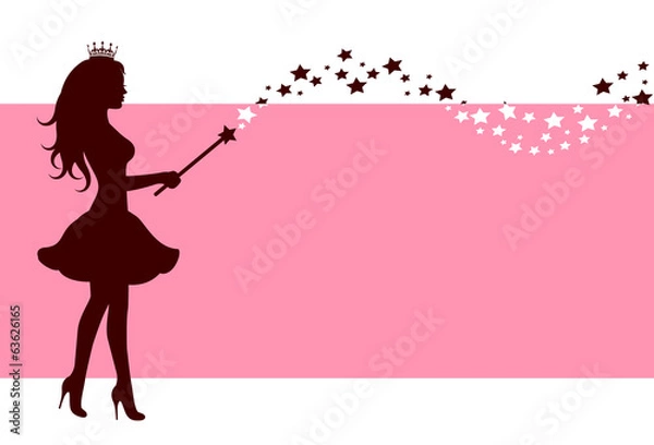 Obraz Silhouette of fairy with magic wand