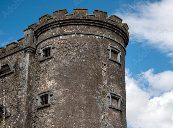 Obraz Old celtic castle tower walls, Cork City Gaol prison in Ireland. Fortress, citadel background