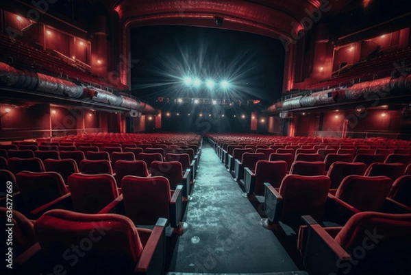 Fototapeta Seating room of a large theater. Generative AI.