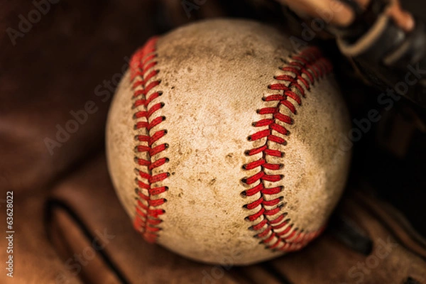 Obraz Baseball glove with ball