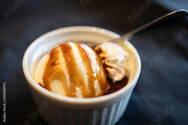 Fototapeta 黒みつバニラアイスのデザート