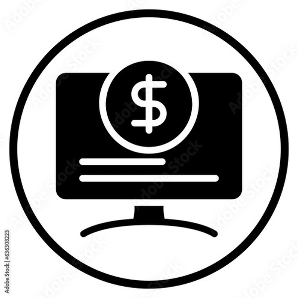 Fototapeta online money glyph icon