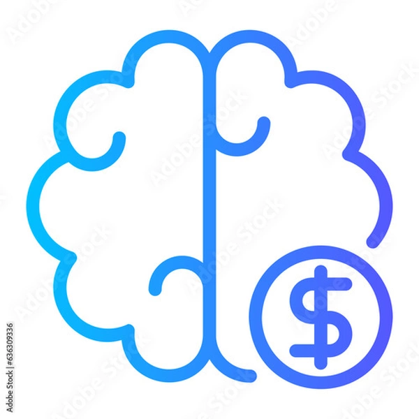 Fototapeta brain gradient icon