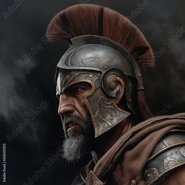 Obraz Portrait of angry spartan