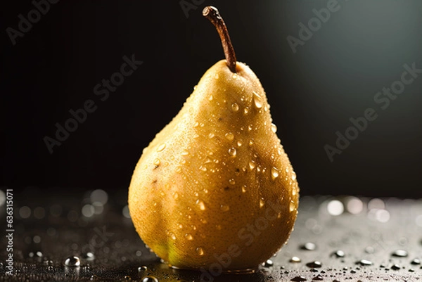 Obraz Awesome pear with waterdrops