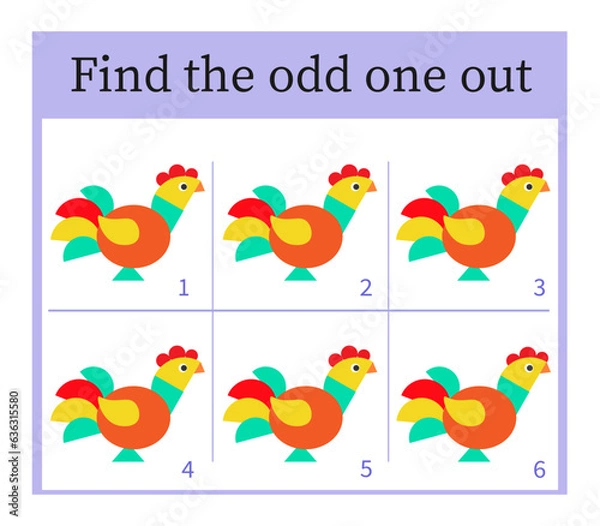 Fototapeta Game for kids. Task for development of attention and logic.