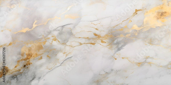 Fototapeta Marble granite white with gold texture. Background wall surface black pattern graphic abstract light elegant gray floor ceramic counter texture stone slab smooth tile silver natural Generative Ai