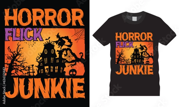 Fototapeta Halloween T-Shirt Design vector Graphic template.Halloween t-shirt illustration. Horns head devil t shirt design.Beautiful and eye catching vector. Halloween party costume with print-ready File.