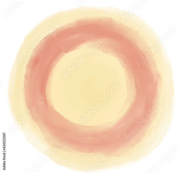 Fototapeta Watercolor wet painting colour blending elements dots  stroke circle sphere background illustration