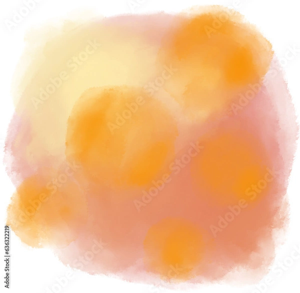 Fototapeta Watercolor wet painting colour blending elements dots  stroke circle sphere background illustration