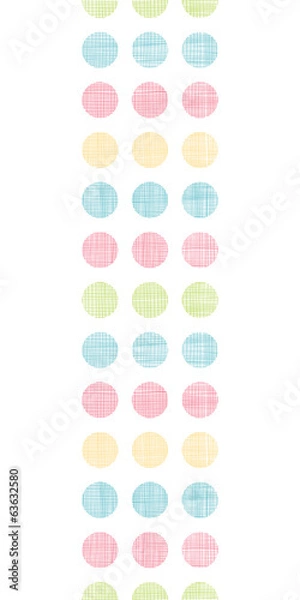Fototapeta Abstract textile polka dots stripes vertical seamless pattern