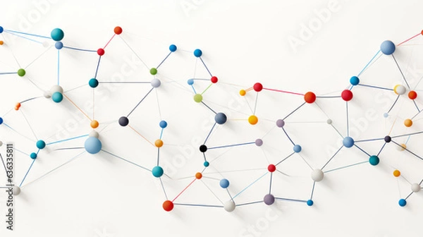 Fototapeta medical white background with colorful molecules. generative ai