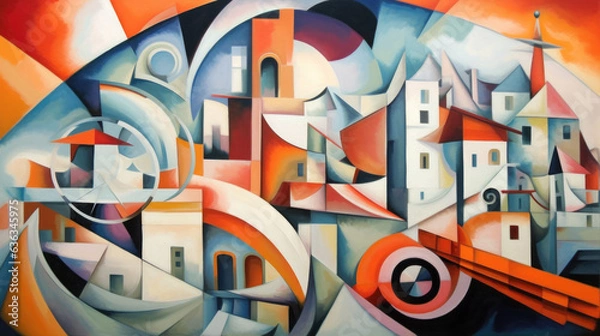 Obraz Beautiful abstract painting illustration (AI Generated) 