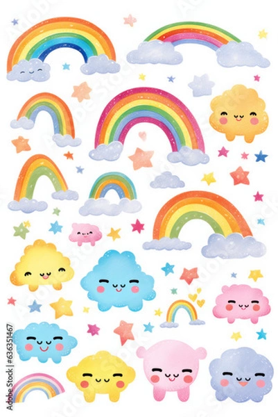 Fototapeta Beautiful happy illustrations (AI Generated)