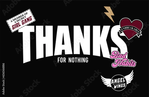 Fototapeta rock slogan graphic with badges