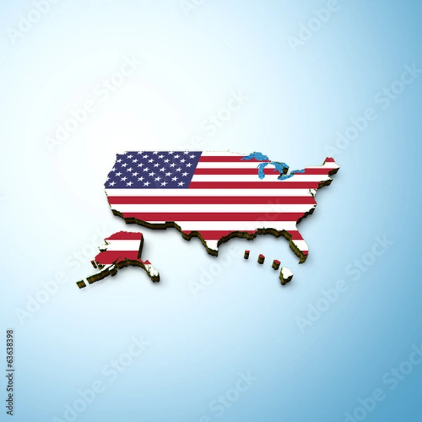 Fototapeta USA Flag Map