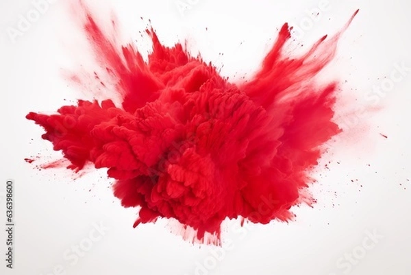 Fototapeta Blast of a red colour | holi event colours blast, colour splash, dry colour splash of red