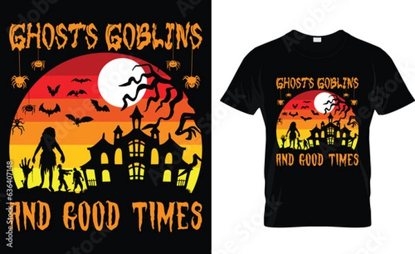 Fototapeta Ghosts goblins and good times t-shirt design