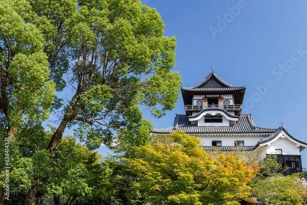 Obraz 夏の犬山城天守閣_犬山城内庭園