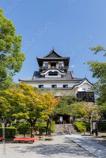 Obraz 夏の犬山城天守閣_犬山城内庭園