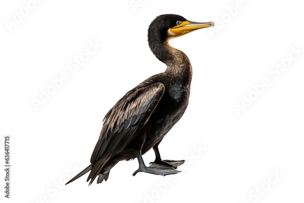 Fototapeta Great cormorant isolated on white background. Generative AI