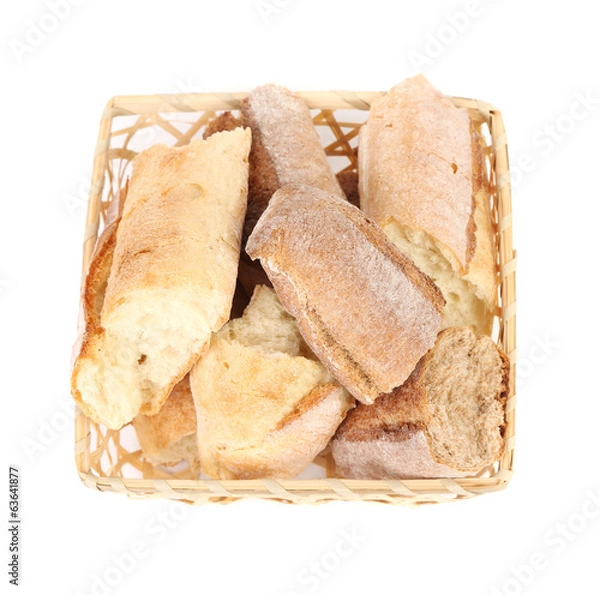 Obraz Baguettes in wicket basket.