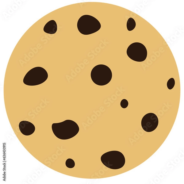 Fototapeta Chocolate chip cookies cartoon. Vector illustration.	