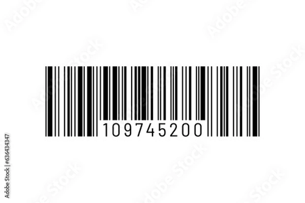 Obraz Vector barcode with numbers.	
