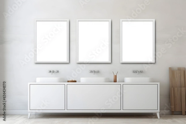 Fototapeta Refined Showcase: Minimalistic Frame Mockup, generative ai