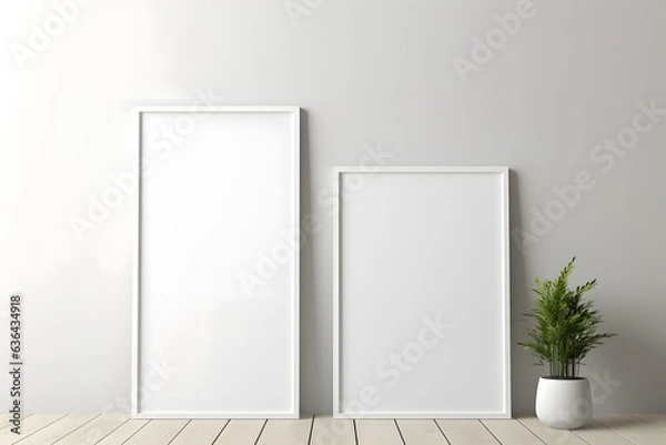 Fototapeta Serene Details: Inviting Art Presentation Mockup, generative ai