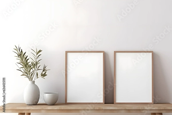 Fototapeta Elegance in Frames: Modern Interior Mockup, generative ai