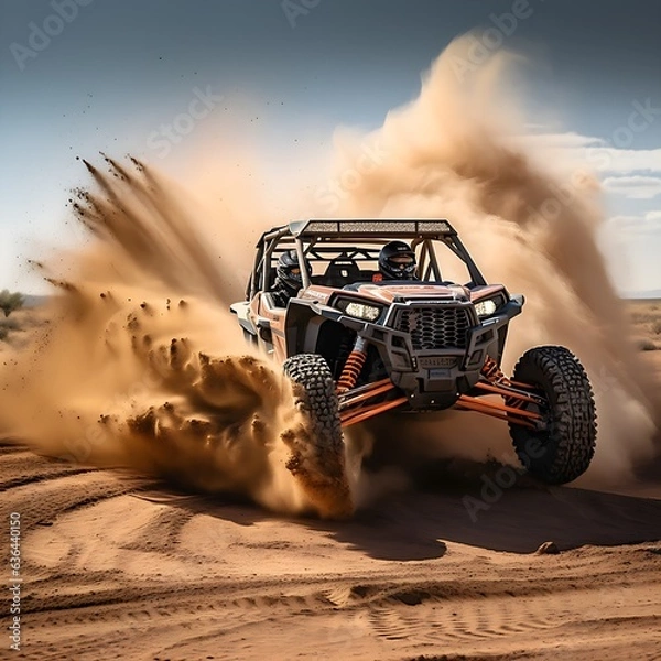 Obraz Side by side driving fast off road