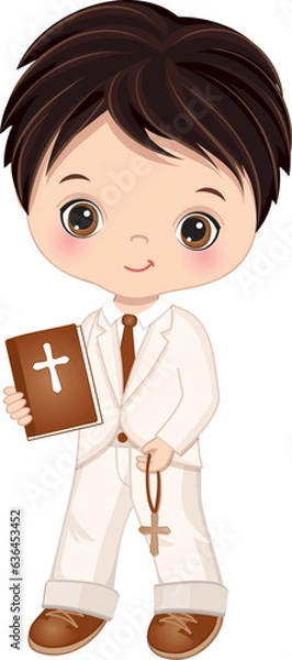 Obraz Vector First Holy Communion Cute Little Boy
