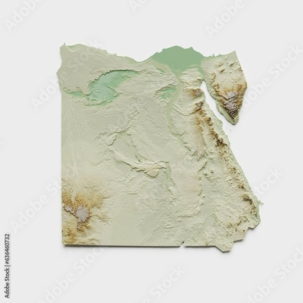 Fototapeta Egypt Topographic Relief Map  - 3D Render