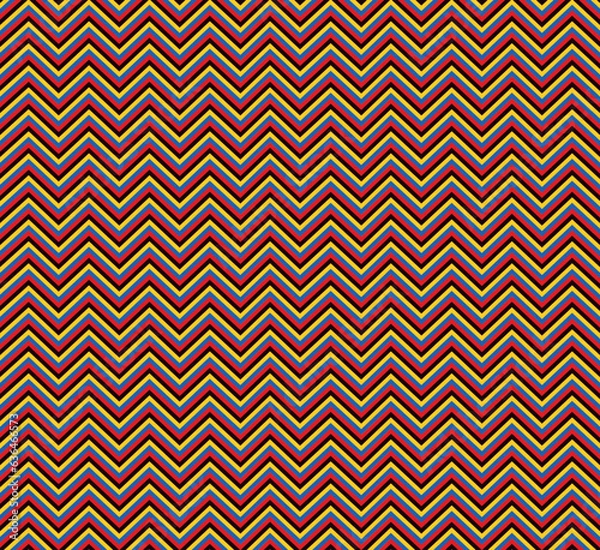 Fototapeta Beautiful colored ancient zig zag seamless pattern based on indigenous art