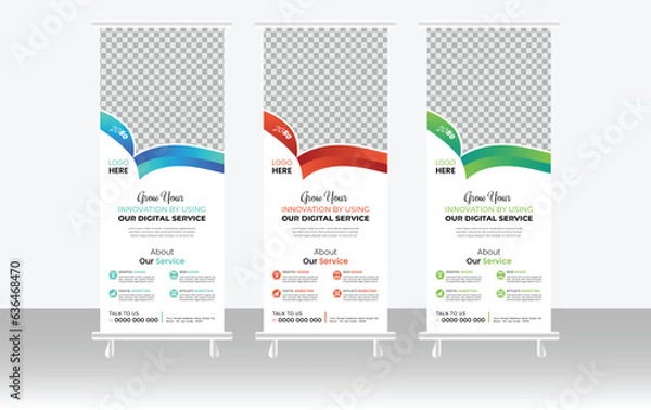 Obraz Simple rollup banner design template multiple color 
