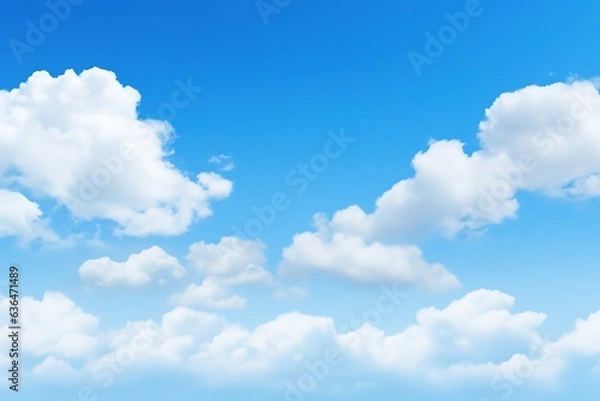 Fototapeta Blue sky background with tiny clouds