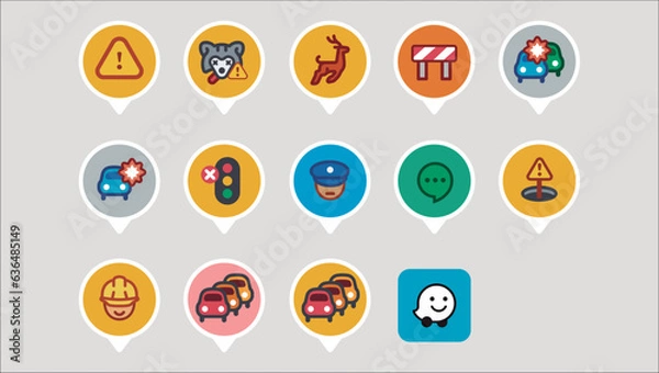 Obraz Waze Icons